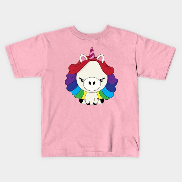 Mr. Rainbow Unicorn Kids T-Shirt by gravelskies